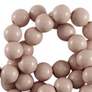 Acrylic beads 4mm round Shiny Cappuccino brown